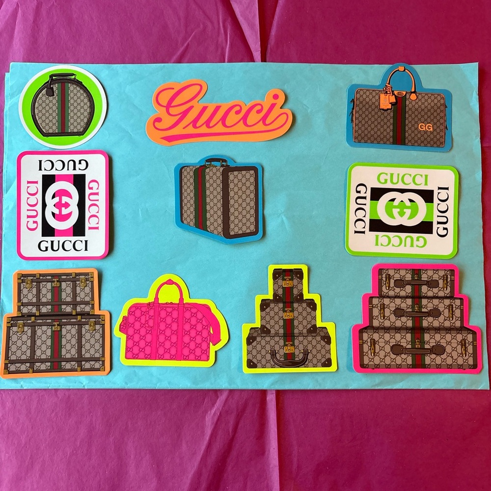 🩷🧡💜 Gucci Designer Stickers Multicolor🩷🧡💜 NWT 💜🧡🩷